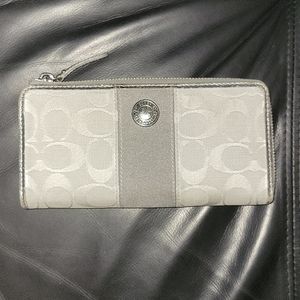 Coach Silver Accordian wallet